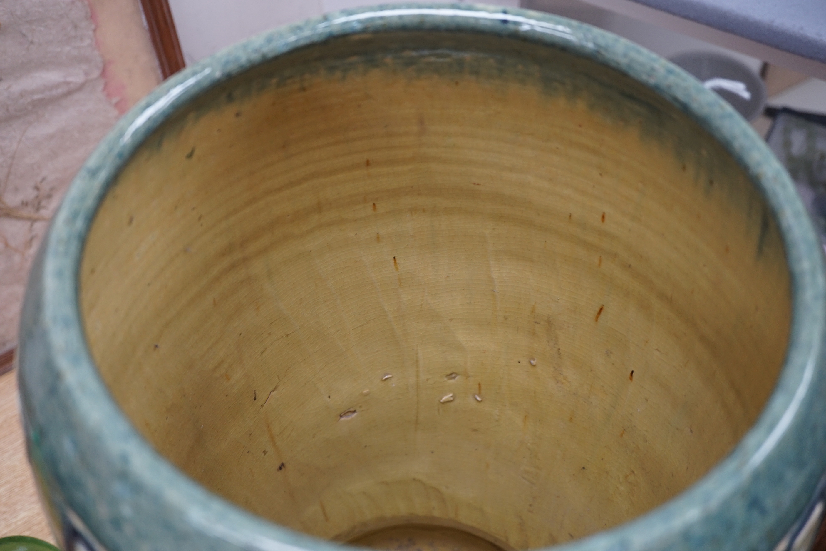 A Continental Art Nouveau pottery umbrella stand, 58cm